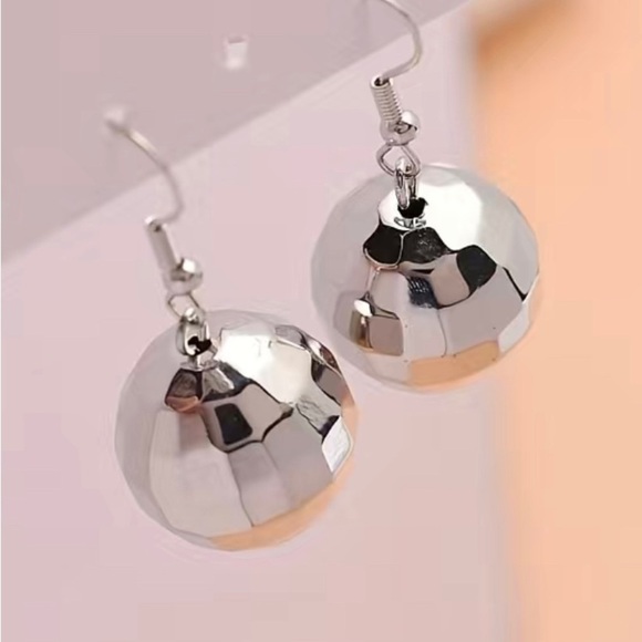 Disco Mirror Ball Drop Earrings - Picture 3 of 17